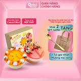  Set nguyên liệu Bánh mousse kèm HỘP GIẤY thượng hạng 2 vị chanh dây và dâu thành phẩm 750ml/bánh 