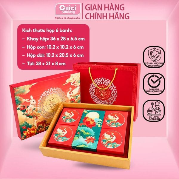 BỘ HỘP BÁNH TRUNG THU SANG TRỌNG (CHO SIZE BÁNH 100GR) | BẾP CỦA MẸ ONICI