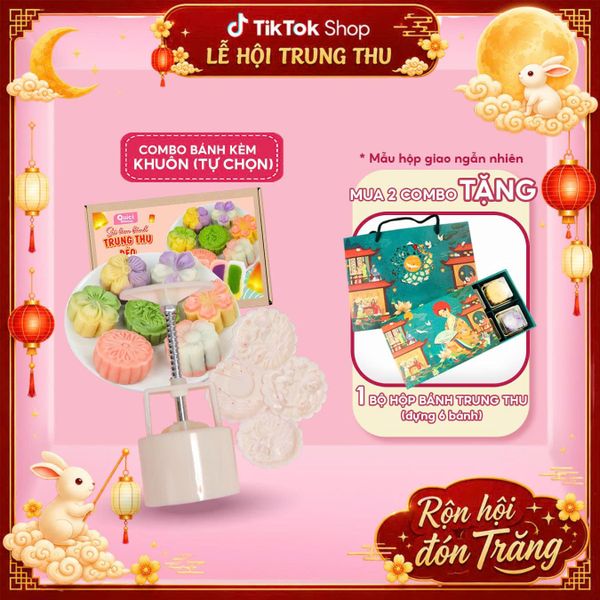 COMBO SET NGUYÊN LIỆU LÀM BÁNH TRUNG THU DẺO 3 LOẠI NHÂN + KHUÔN | BẾP CỦA MẸ ONICI