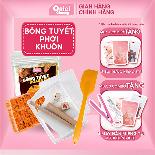 Combo bánh bông tuyết hoàng kim thượng hạng 40 viên và dụng cụ làm kẹo