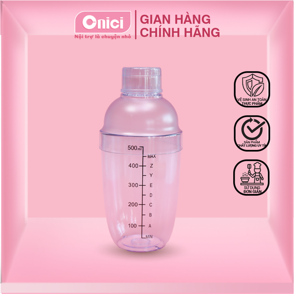 Bình lắc shaker nhựa vạch đen 500ml