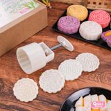  Khuôn làm bánh trung thu cho bánh 100gram, 4 mặt Hoa văn giao ngẫn nhiên Bếp Của Mẹ ONICI | ONICI OHEASY 