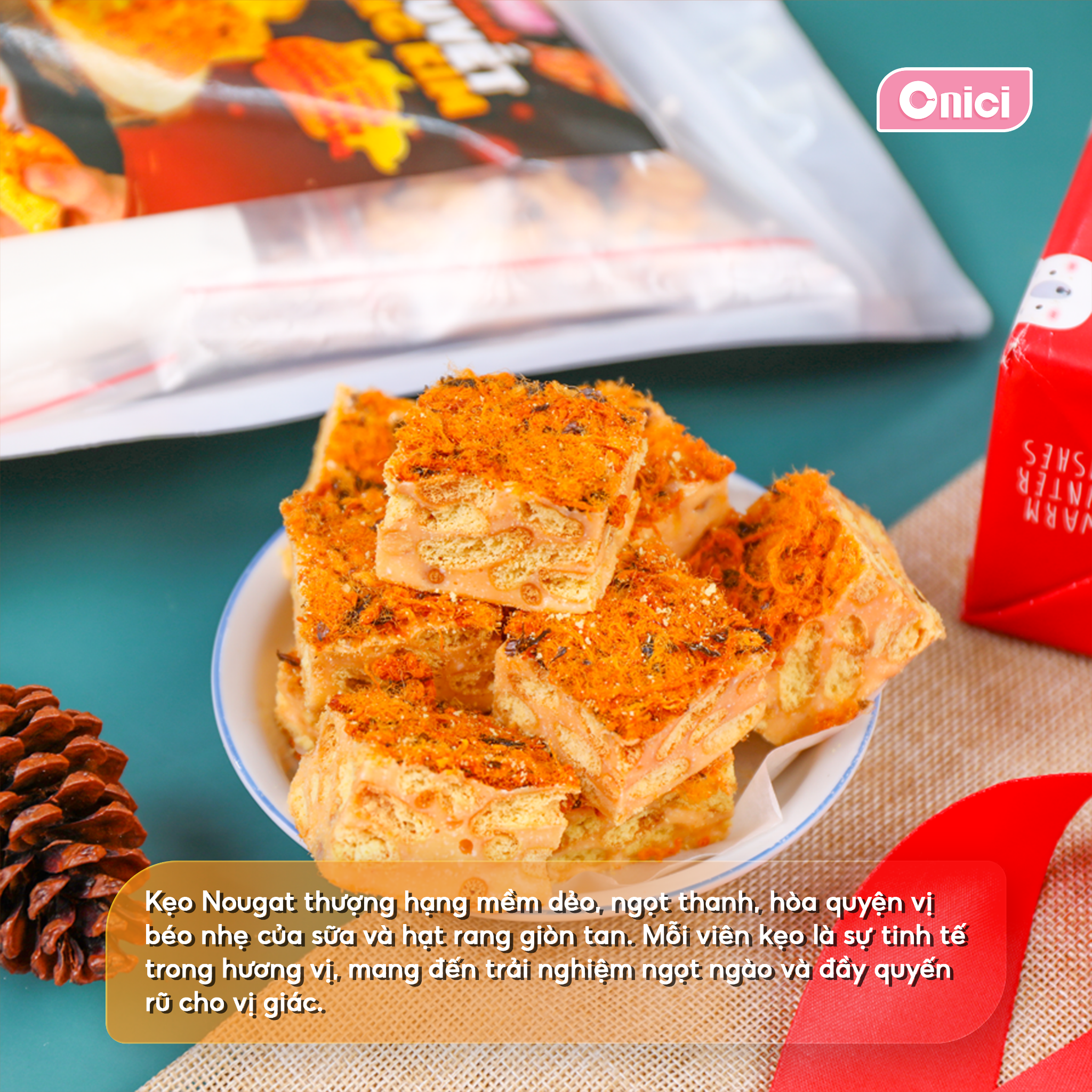  Combo Kẹo Nougat + Bánh Bông Tuyết Hoàng Kim (thượng hạng) 