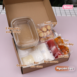  Set nguyên liệu Bánh mousse kèm HỘP GIẤY thượng hạng 2 vị chanh dây và dâu thành phẩm 750ml/bánh 