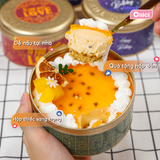  Set nguyên liệu Bánh mousse HỘP THIẾC 3 vị dâu, việt quất, chanh dây tự chọn thành phẩm 750ml/bánh 