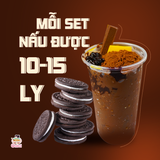 Set nguyên liệu Milo Dầm trân châu pudiing Thành phẩm 10-12 ly milo dầm FULL TOPPING 