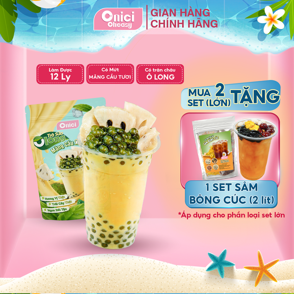 Set nguyên liệu Trà sữa Olong Mãng Cầu Xiêm thành phẩm 25-30 ly ( 3-4 lít thành phẩm )