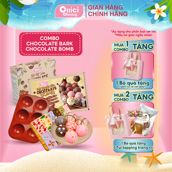 Combo socola chocolate bark và chocolate bomb 12 thanh và 12 bomb