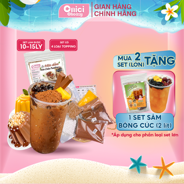 Set nguyên liệu Milo Dầm trân châu pudiing Thành phẩm 10-12 ly milo dầm FULL TOPPING