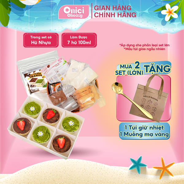 Set nguyên liệu Bánh Tiramisu (set 1 vị) thành phẩm 750ml