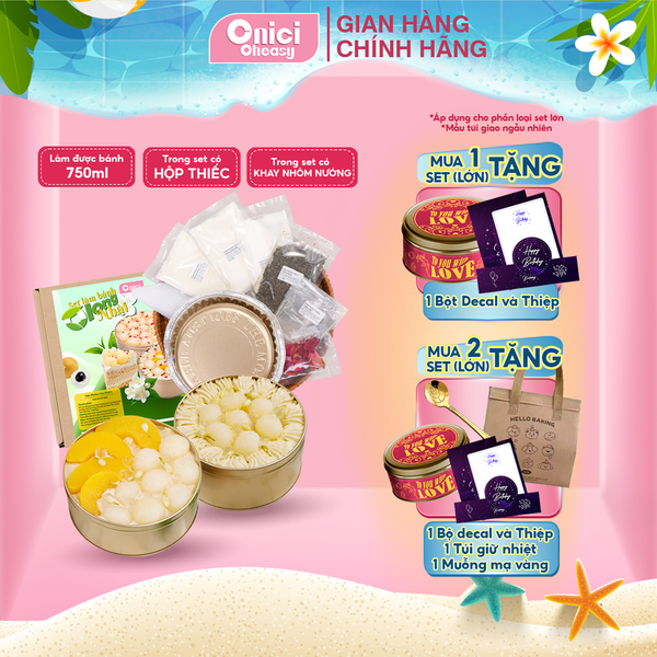 Set nguyên liệu làm bánh Bánh Ô Long Nhài (Hộp Thiếc 700ml)