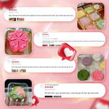  Set nguyên liệu Bánh Trung Thu Dẻo (6 bánh _ 5 màu _ 3 vị nhân) 75G/1 bánh 