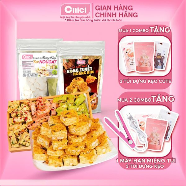 Combo Kẹo Nougat + Bánh Bông Tuyết Hoàng Kim (thượng hạng)