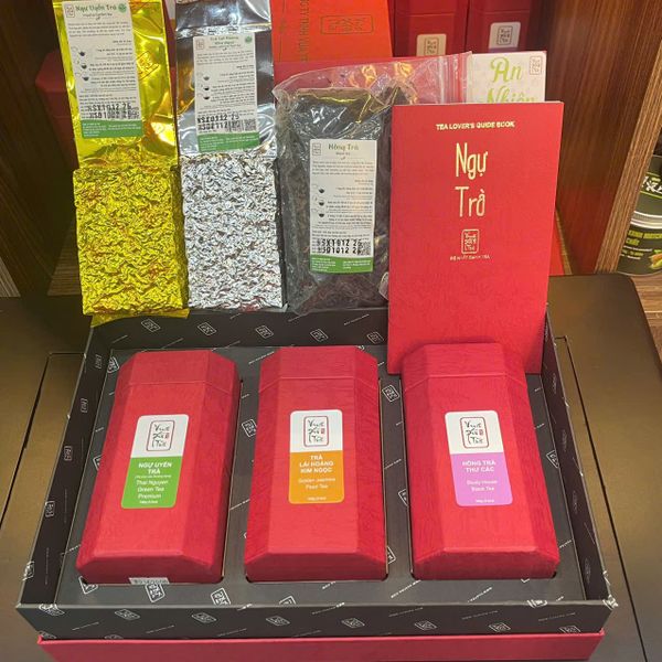 AN NHIÊN - Quà tặng trà an nhiên ( Ngự Uyển Trà+ Hồng Trà Thư Các+ Trà Nhài Hoàng Cung)