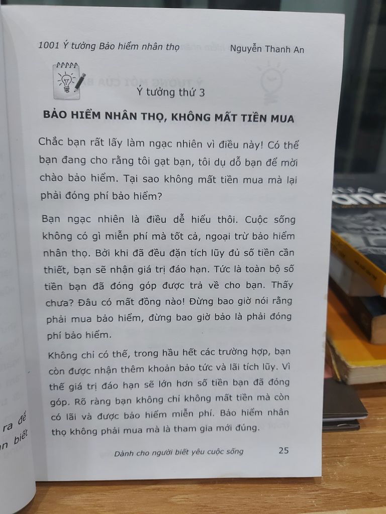 1001 Ý TƯỞNG BẢO HIỂM NHÂN THỌ – NGUYỄN THANH AN - Ảnh thực tế 10