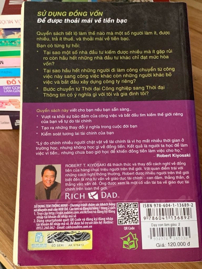 Dạy con làm giàu (Tập 2) – Robert T. Kiyosaki & Sharon L. Lechter - Ảnh chụp thực tế