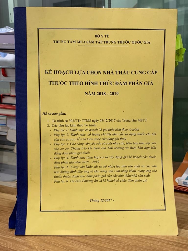 KẾ hoạch lựa chọn nhà thầu cung cấp thuốc theo hình thức đàm phán đánh giá năm 2018-2019