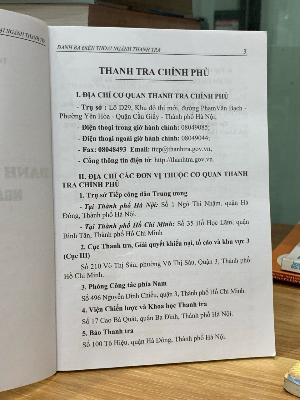 Danh bạ điện thoại ngành thanh tra -2022