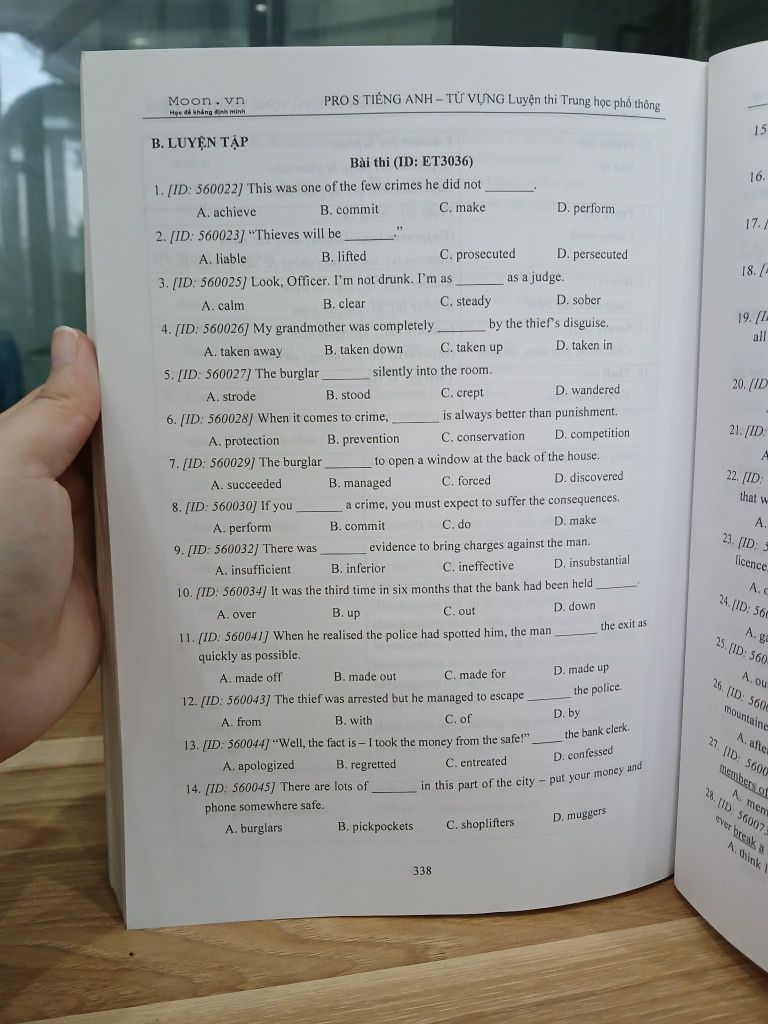 Pro S – Tiếng Anh: Từ vựng luyện thi Trung học Phổ thông – Phan Điệu - Ảnh thực tế 9