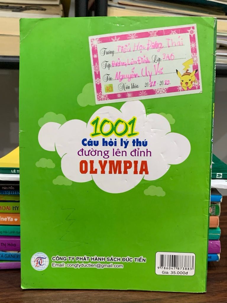 1001 câu hỏi lý thú đường lên đỉnh olympia- Lê Thị Lệ Hằng - Ảnh chụp thực tế