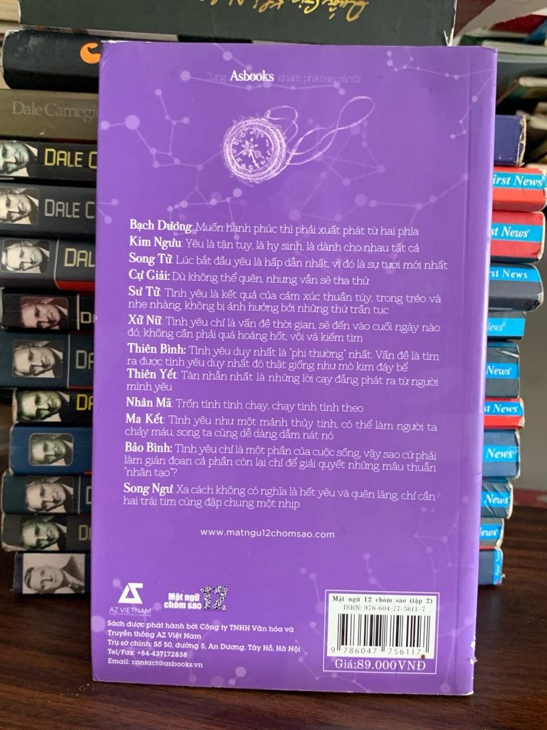 mật ngữ 12 chòm sao: mật ngữ tình yêu- Asbooks - Ảnh chụp thực tế