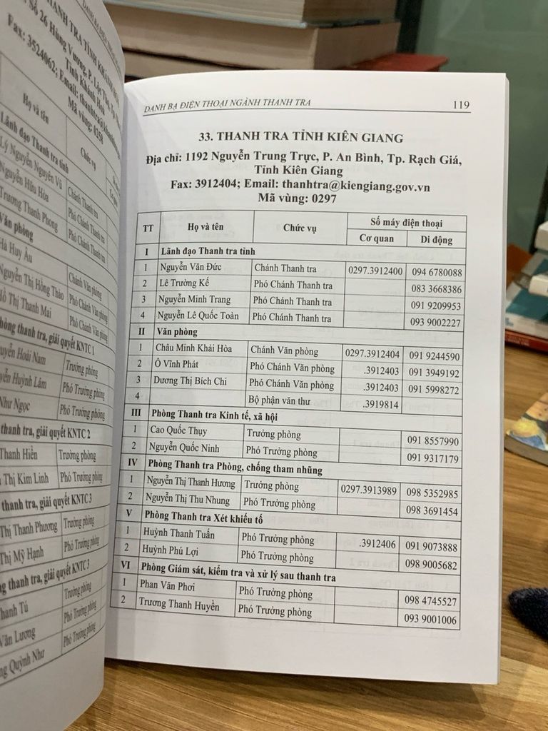Danh bạ điện thoại ngành thanh tra -2022 - Ảnh thực tế 7