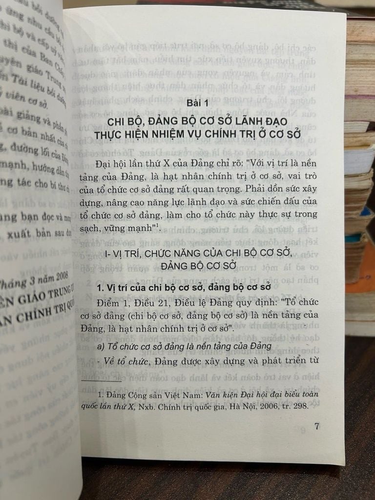 Tài liệu bồi dưỡng công tác đảng cho bí thư chi bộ và cấp ủy viên cơ sở -NXB Chính Trị quốc gia - Ảnh thực tế 4