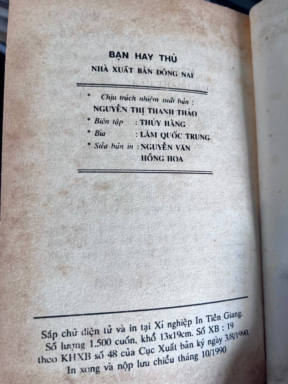 Bạn Hay Thù - Nguyễn Thị Thanh Thảo