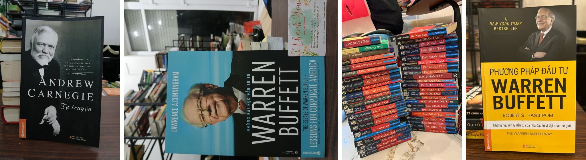 Combo Tự truyện Andrew Carnegie + Những Bài Học Đầu Tư Từ Warren + Phương pháp đầu tư Warren Buff