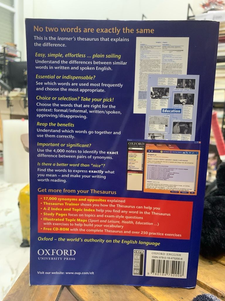 Oxford Learner’s Thesaurus a dictionary of synonyms - Ảnh chụp thực tế