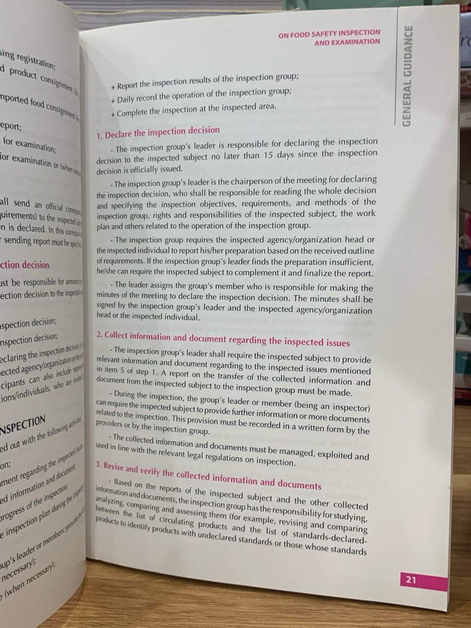 Hướng dẫn chung công tác thanh tra kiểm tra an toàn thực phẩm- Dự án hỗ trợ kỹ thuật