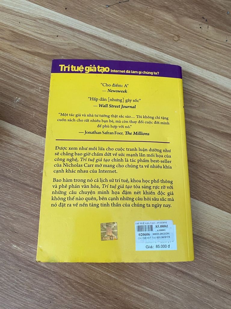 Trí Tuệ Giả Tạo - Nicholas Carr - Ảnh thực tế 9