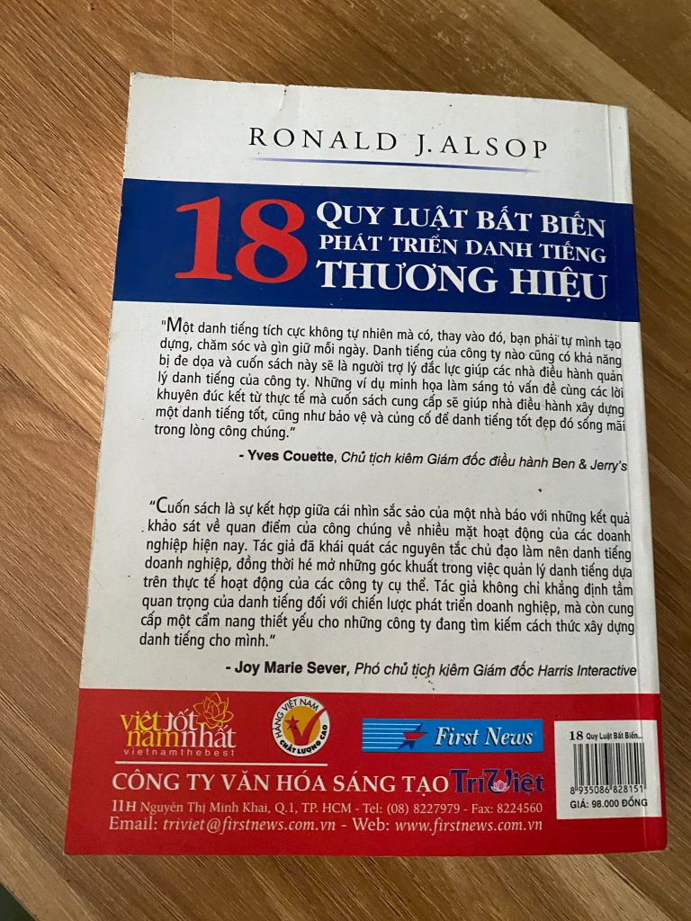 The 18 Corporate Reputation - Quy Luật Bất Biến Phát Triển Danh Tiếng Thương Hiệu (Ronald J. Alsop) - Ảnh thực tế 6