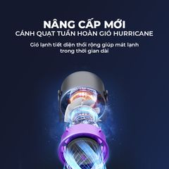 Quạt Cầm Tay Circulating Fan 100 Cấp Độ Gió, Dung Lượng Pin Lớn, Có Chip Bảo Vệ Thông Minh Kèm Màn Hình Led - ảnh 4