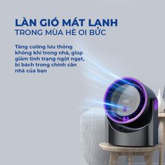 Quạt Cầm Tay Circulating Fan 100 Cấp Độ Gió, Dung Lượng Pin Lớn, Có Chip Bảo Vệ Thông Minh Kèm Màn Hình Led - ảnh 2