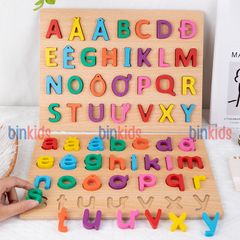 Bảng chữ cái Tiếng Việt, bảng chữ cái gỗ nổi chữ và số cho bé, kích thước 30x22cm, giúp bé phát triển tư duy - ảnh 4