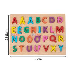 Bảng chữ cái Tiếng Việt, bảng chữ cái gỗ nổi chữ và số cho bé, kích thước 30x22cm, giúp bé phát triển tư duy - ảnh 5