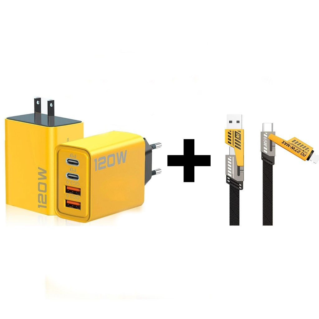 XẢ KHO - Bộ Sạc Đa Năng 4IN1 120W - Sức Mạnh Công Nghệ, Kết Nối Vạn Năng