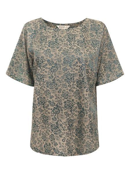 Hạnh Bộ đồ dài trung niên mặc hoa nhỏ, tay ngắn