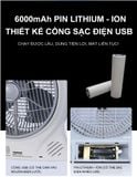  Quạt tích điện Tiross- TS9172, 10W, sử dụng 3-5 tiếng 