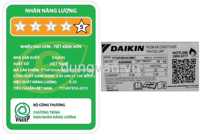  Điều hòa Daikin Inverter 18000 BTU 2 chiều FTHF50VAVMV/RHF50VAVMV 