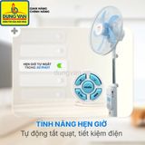  Quạt tích điện Honjianda FL 716 có đèn LED &amp; USB 16 inch 