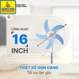  Quạt tích điện Honjianda FL 716 có đèn LED &amp; USB 16 inch 