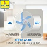  Quạt tích điện Honjianda FL 716 có đèn LED &amp; USB 16 inch 