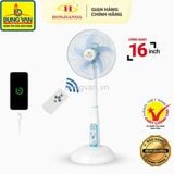  Quạt sạc tích điện Honjianda FL-602 16 inch – có remote, đèn LED, sạc USB 