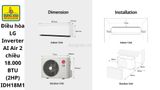  Điều hòa LG Inverter AI Air 2 chiều 18.000 BTU (2HP) IDH18M1 