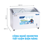  Tủ đông kính cong dòng Inverter Hòa Phát 357 lit HSF AD8357.C1/HSF AD8357.C 