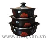  Bộ nồi sứ cao cấp Donghwa 3 chiếc GF-705S3, (22,24,28cm) 