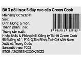  Bộ nồi 3 chiếc 5 đáy Green Cook GCS232T1, Inox, 16-20-24 cm, China 