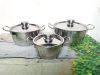  Bộ nồi Inox FiveStar 3 chiếc 01 đáy nắp inox tay inox 